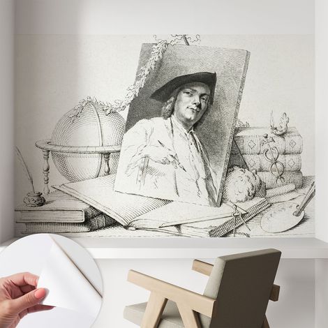 Carta da parati autoadesiva - Fotomurale adesivo - soggiorno moderno - resistente - Ritratto artistico 104x70 cm (1/5)