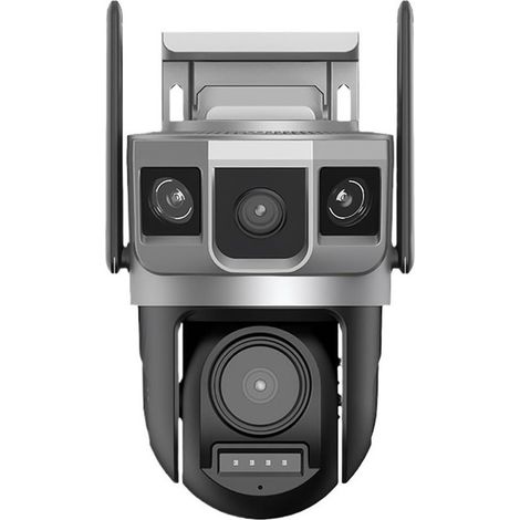 Caméra de Surveillance extérieure PTZ 12 MP 4G avec Carte SIM, 2 objectifs, 3 Cadres, Suivi Automatique, Vision Nocturne HD 6K, détection Humaine PIR