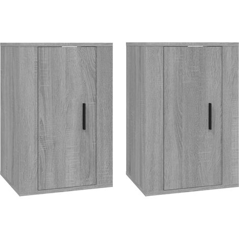 Mobili TV multimediali a parete scaffale per televisione televisione buffet sala da pranzo soggiorno camera da letto 2 pezzi sonoma 40 x 34,5 x 60 cm grigio 020029014