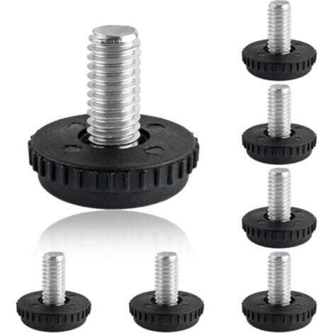 Niveau de pied de meuble à filetage 5/16"-18, paquet de 8 pieds de meuble réglables, pieds de nivellement en acier inoxydable, niveau de meuble coulissant pour tables, armoires, pieds de tabouret (1/4)