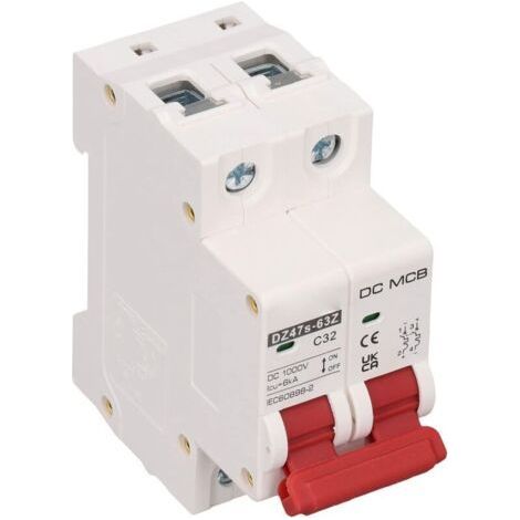 Baomain Disjoncteur DZ47-63(MBM6C) C25 25A 400VAC 6000A Capacité de Coupure 2P, Déclenchement Rapide et Sûr, Extinction D'arc, Convient aux Systèmes D'alimentation CC (1/4)