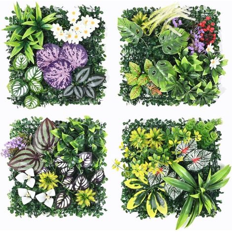 Artificial Plant Wall Panels, 2525cm, Synthetic Grass Wall Decoration, Plant Panel, for Indoor and Outdoor Decoration