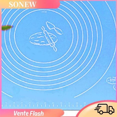 Sonew Tapis à pâtisserie en silicone avec mesures (Rose)Tapis De Pâtisserie En Silicone Antiadhésif Tapis articles accessoire Bleu (1/5)