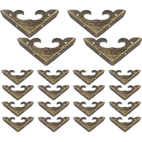 Protection d'angle pour meubles, accessoires de quincaillerie en métal antique (20 pièces) (1/3)