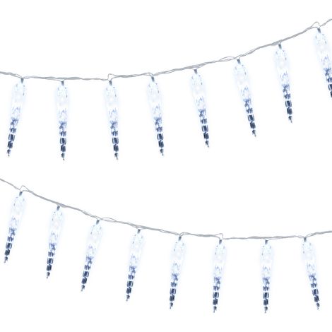 TolleTour Eiszapfen Lichterkette 5 m 40 LED, 8 Leuchtmodi, 2er-Set kaltweiß Weihnachtsbeleuchtung Deko für Fenster (1/5)