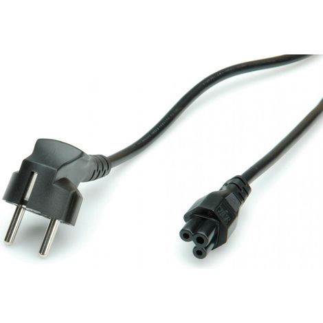 Cable de alimentación de 1,8 m con enchufe Shucko de 90 grados y conector recto C5 3 pines cargador portatil (1/4)
