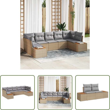 vidaXL Ensemble de canapé de jardin 7 pièces 7-Nombre de places (1/5)