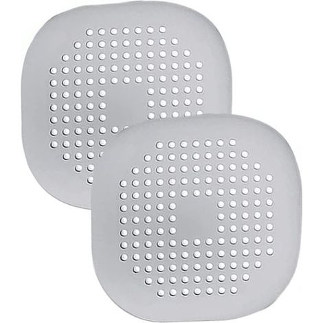 Set di 2 filtri protettivi in silicone, 14,5 x 14,5 cm, per lavandini da cucina e bagno, grigi (1/5)