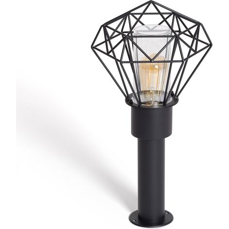 Baliza Exterior Superficie Pie 50cm Acero Inoxidable Niamey Negro (1/5)