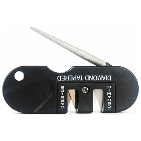 QORVA-Aiguiseur Couteaux, Portable Affûteur Mini affuteuse tungstene tig, Outil Pliable Affuteur Diamant, Mixte Adulte-Survie en Plein air chasse Eguiseur de Couteau
