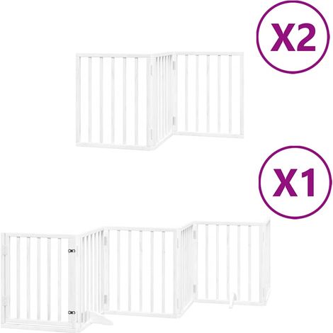 Barrière pour chien porte pliable 12 panneaux bois de peuplier