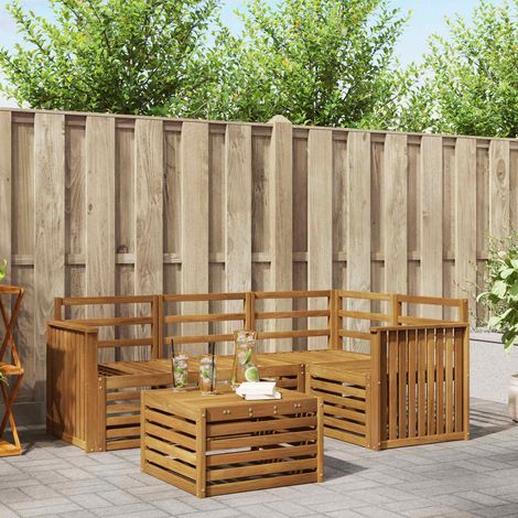 Outdoor-Sofagarnitur 5 pcs Natur Massivholz Akazie