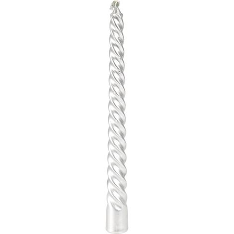 Lot de 4 bougies modernes longues argentées pour déco Noël mariage maison ornement (1/5)
