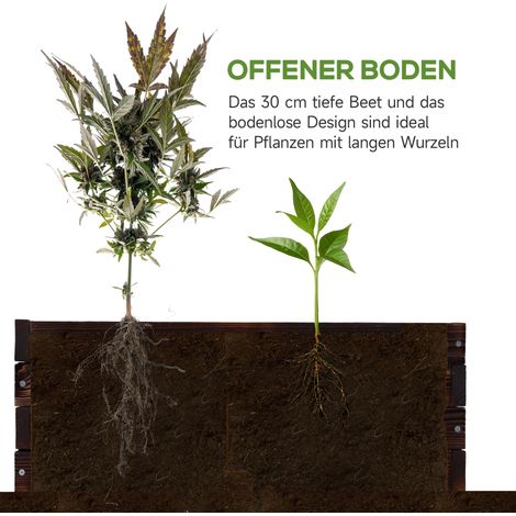 Jardinière sur pied Outsunny, carré potager surélevé, bac à plantes aromatiques, bois massif teinte acajou, 60x60x23 cm