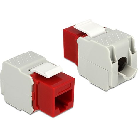Delock keystone module rj45 female  lsa cat.6 utp red
