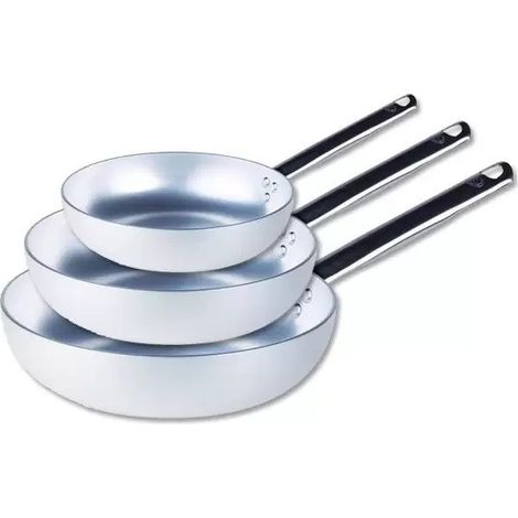 Pentole Agnelli set 3 padelle ø 32 36 40 alluminio 3 mm