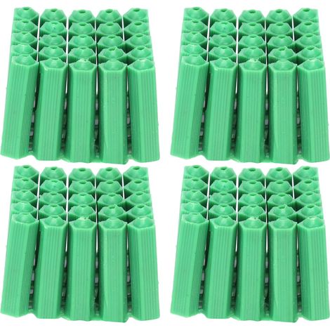 Lot de 100 chevilles de fixation murales en plastique M6, accessoires pour tubes d'expansion verts (1/5)