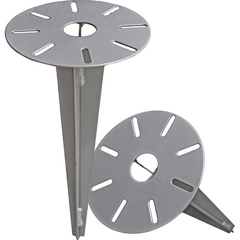Picchetto per illuminazione da giardino Picchetto per lampade Picchetti 30 cm, acciaio verniciato a polvere, 8 fori di montaggio, D 15 cm, set di 2