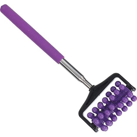 Bâton de massage dorsal télescopique homme femme maison soulagement douleur musculaire rouleau masseur violet (1/5)