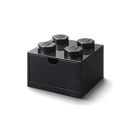 Boîte de rangement pour briques Lego® avec quatre tiroirs noirs