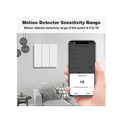 Upgrade Tuya Zigbee Millimeterwellen-Wandschalter mit Körperinduktion, Einzelfeuerschalter, Magnetverschluss, EU-Druck