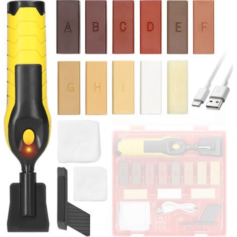 TONYSA kit Cire Réparation Parquet, Stratifié Réparer le Sol en Bois Meubles en Bois Kit de Réparation Cire Fondante Cire Dure Réparation des Rayures pour Parquet, Stratifié, Sol en Vinyle, Meubles en