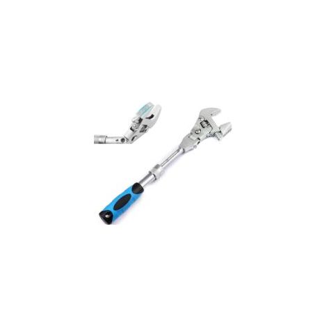 Chiave a cricchetto regolabile con testa flessibile, da 10-12 pollici, con asta di prolunga retrattile e testa girevole a 180°. Chiave a cricchetto con testa flessibile - Crezuo