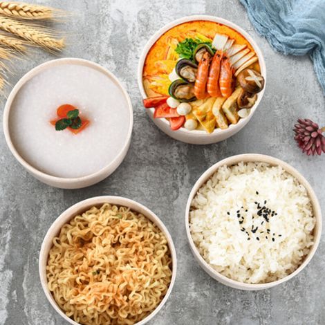 Set di 6 ciotole Nvzi-a da 380 ml adatte al microonde, in paglia di grano. Ciotole piccole ed eleganti. Robuste e infrangibili, ideali per cena, riso, dessert, snack, noodles, cereali e altro ancora. (1/4)