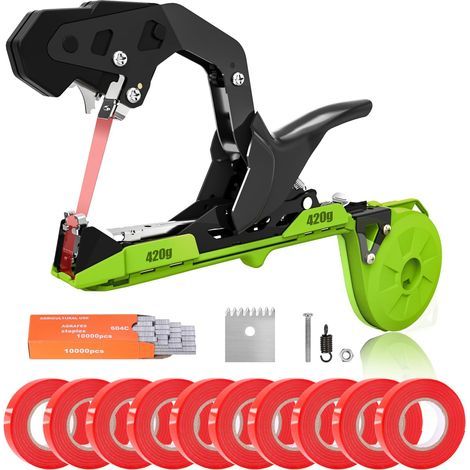 1 Machine à Nouer Les Plantes, Légère 420g, Pour Tomates Vignobles, Avec Ruban Et Agrafes, Jardinage Agricole (1/5)