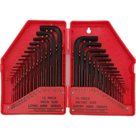 Clé AllenClés Allen à PoucesCles AllenCle PansCRV en pour l’entretien des vélos d’assemblage de meubles 3/8 pouces 30 pcs 0,028 6 Acier (1/5)