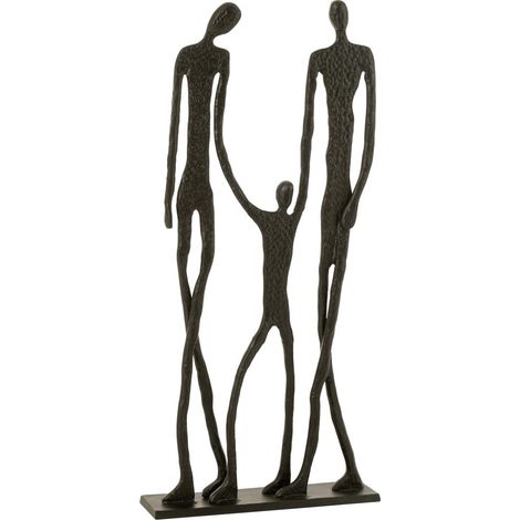 Statue Famille en Métal "Ensemble" 122cm Noir (1/3)
