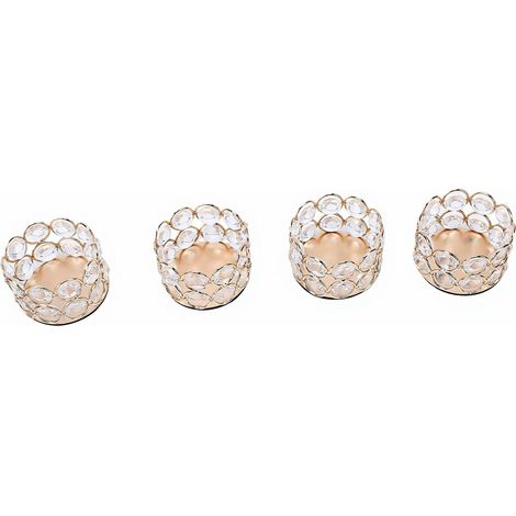 Bougeoirs Chauffe-Plat en Verre de Cristal, Bougeoirs Votifs en Métal et en Verre, Conception Réfléchissante de 2,4 X 2,4 X 1,6 Pouces, Ensemble de pour la Décoration Intérieure, Les Centres (1/5)