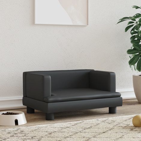 Lit pour chien,Couchage pour chien noir 60x40x30 cm similicuir CFW53573 (1/5)