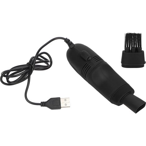 Mini aspirateur clavier USB noir, nettoyeur portatif grande aspiration pour ordinateur et art des ongles (1/5)