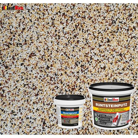 IsolBau Set Intonaco per Mosaico Mosaikputz BP50 10kg + Primer al Quarzo Quarzgrund 1,5kg (1/2)