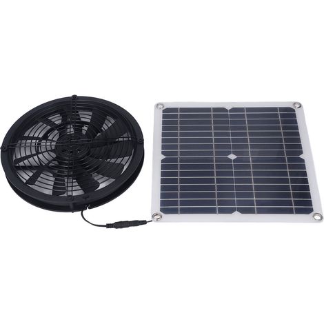 Ventilateur d'extraction silencieux alimenté par panneau solaire 5V 10W pour serre, camping-car et autres lieux de détente. (1/5)