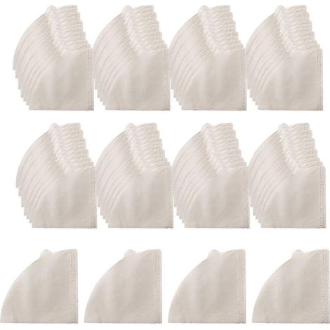 100 filtres en papier naturel jetables, filtres à café, filtres de rechange pour cafetière à filtre, filtres à thé-White V02