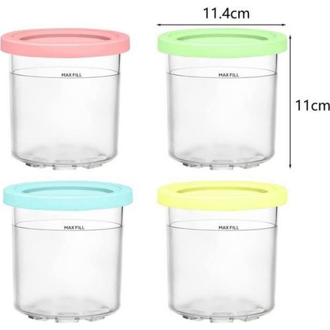Pots de crème glacée - NINJA - NC300/NC301/NC299AMZ - Sans BPA - Lavable au lave-vaisselle - Transparent