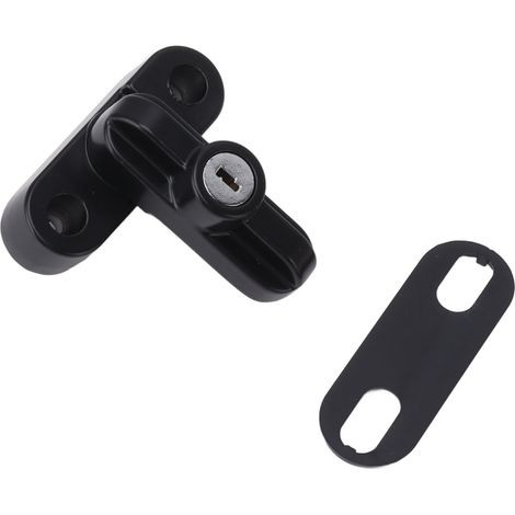 Verrou extérieur de fenêtre en alliage d'aluminium, dispositif antivol, verrou plat pour fenêtres à simple et double vitrage, noir (1/5)
