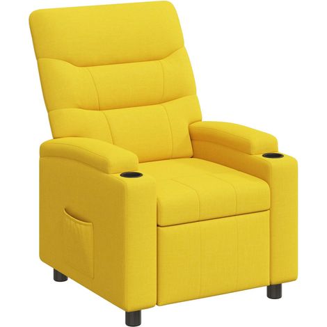 Poltrona reclinabile Giallo Chiaro 75 x 95 x 103 cm Tessuto vidaXL (1/5)