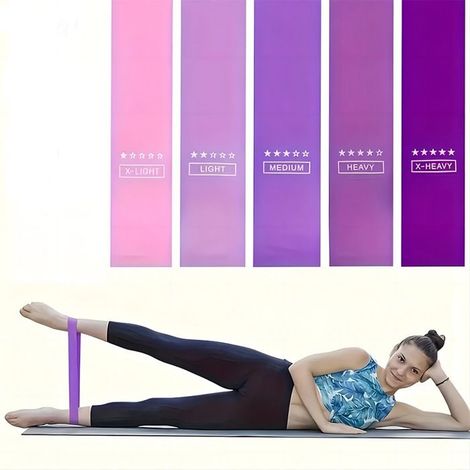 Bande élastique musculation avec 5 niveaux de résistance, élastique pour fitness, pour yoga - résistance avec sac de rangement (1/3)