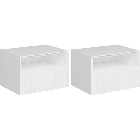 Set di 2 comodini sospesi - MDF - Bianco - CALDRIN di Pascal Morabito