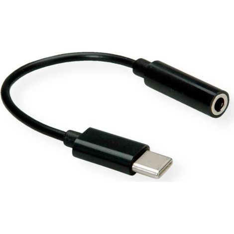 Cavo audio Value da 0,13 m con connettore USB da 3,5 mm, colore nero, 12,99.3214