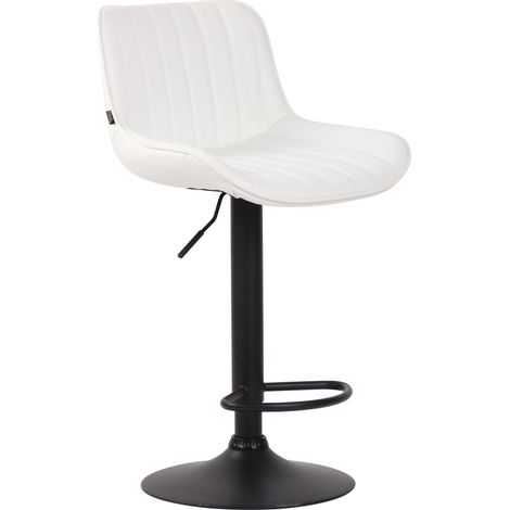 Sgabello Lentini in similpelle con poggiapiedi bianco nero