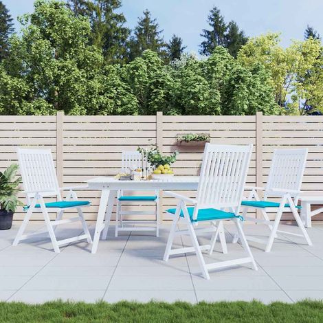 Coussins de chaise de jardin lot de 4 turquoise 40x40x4cm tissu (1/5)