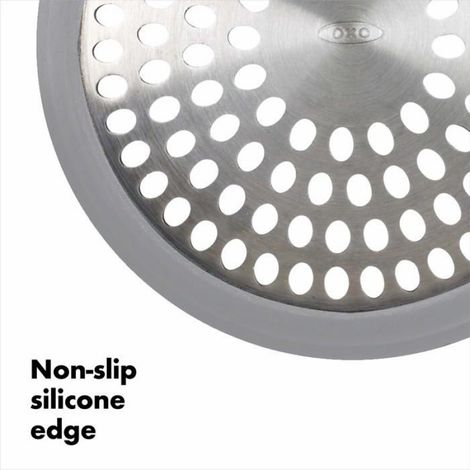 Oxo - good grips - 1395500UK - OXO Good Grips, Filtre pour bonde de baignoire, Bonde de baignoire en acier inoxydable, Gris (1/4)