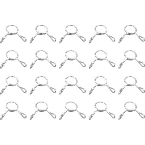Collier Serrage Carburant Ligne Tuyau Clip, 20pcs 6mm ID Apte 4.5-5mm Tuyau 304 Inox Acier Unique Fil Tubes Ressort Pinces pour Air Eau Tuyau Silicone Tube (1/5)