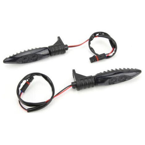 Pair of 12V replacement LED front turn signals for S1000RR R1200GS F800GS, black lens (1/4)