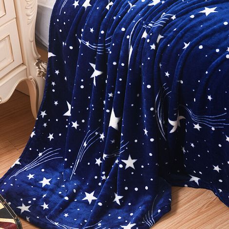 Ultraweiche Kuscheldecke, dicke Mikrofaser-Plüschdecke fürs Bett, hochwertige, weiche Ganzjahres-Mikrofaser-Fleecedecke fürs Sofa (47 x 78 cm, Marineblau) (1/4)