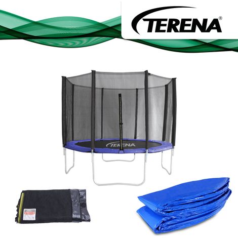Réseau de sécurité Terena + couverture de ressorts pour trampoline 305 cm avec 8 barres